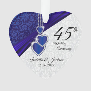 Ornamento 45º Aniversário do Casamento Sapphire Keepsasasa