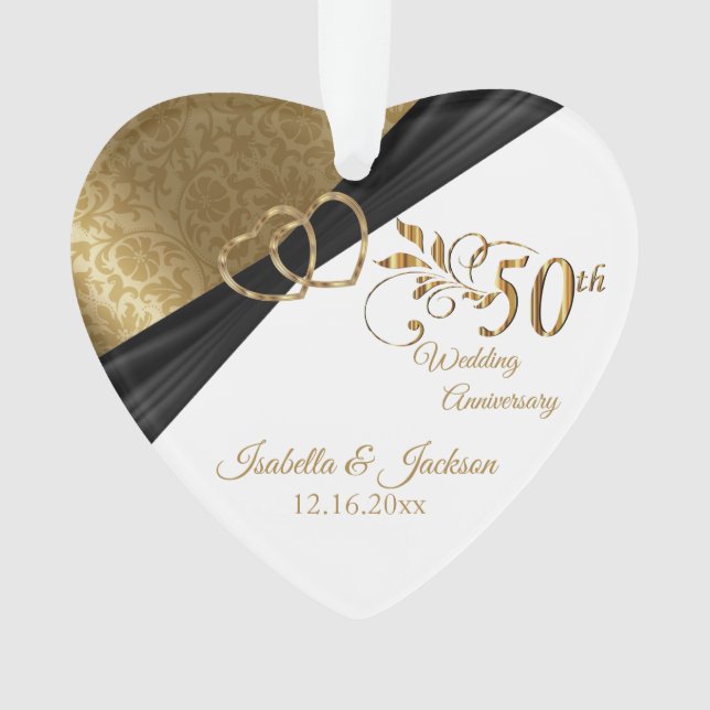 Ornamento 50º aniversário 💕 casamento Keepsasasaame Design (Frente)