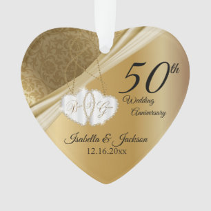 Ornamento 50º aniversário Dourado do casamento 💕 Keepsa