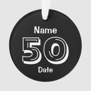 Ornamento 50º aniversário - Gag personalizada Gift Black W