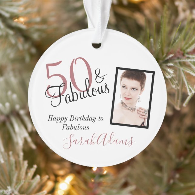 Ornamento 50 & Fabuloso Black Shade Birthday Acrylic (Árvore)