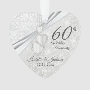 Ornamento 60º Aniversário do Casamento de Diamante
