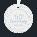 Ornamento 60º aniversário do "Hearts Confetti"<br><div class="desc">Projetado para coordenar com a nossa coleção do 60º aniversário do Hearts Confetti. Com corações delicados confete. Personalize com suas informações especiais de aniversário de 60 anos de diamante em letra chic. Projetado por Thisnotme©</div>