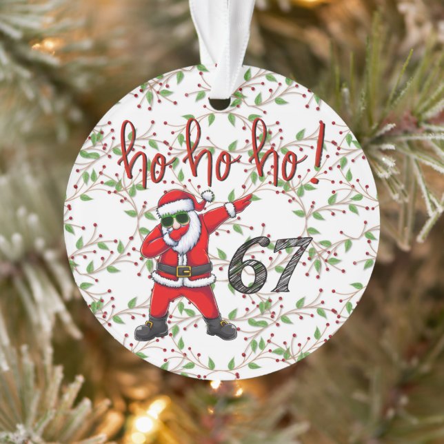 Ornamento 67 Dabbing Santa Christmas Ornament  (Árvore)