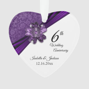 Ornamento 6 / 33º / 47º aniversário do Ametist Purple