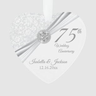 Ornamento 75º ou 60º Aniversário do Casamento Diamond