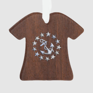 Ornamento A âncora náutica da bandeira do iate Stars o