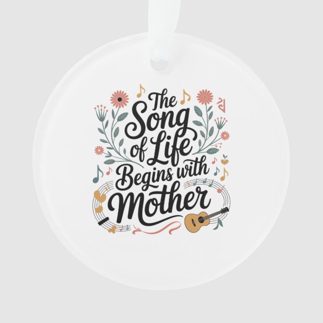 Ornamento A Canção Da Vida Começa Com A Mãe (Frente)