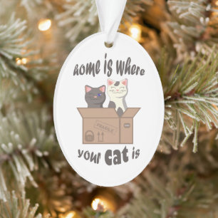 Ornamento A citação engraçada de Home é onde seu gato está