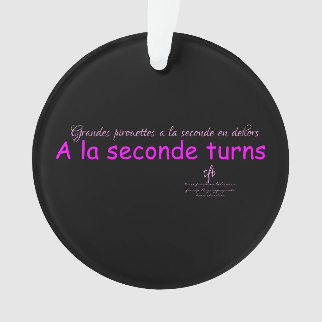 Ornamento A La Seconds Torna Preto e Rosa Round (Frente)