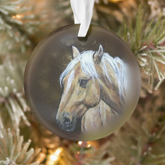 Ornamento a oeste de cavalo de palomino de arte or (Árvore)