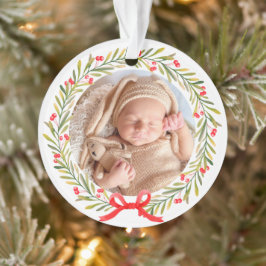 Ornamento A Primeira Vaquideira de Natal Greenery Berries