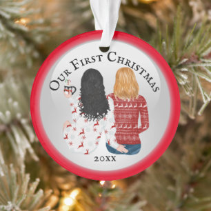 Ornamento A Sra. e a Sra. casal primeiro Natal FOTO romântic