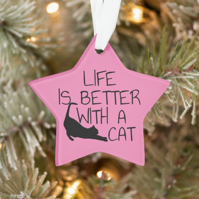 Ornamento A Vida É Melhor Com Um Gato (Árvore)