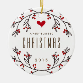 Ornamento abençoado de sentimento da foto do