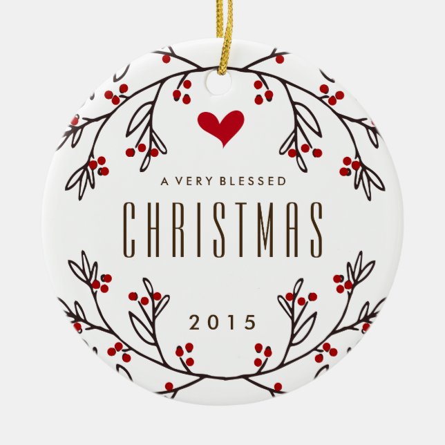 Ornamento abençoado de sentimento da foto do (Frente)