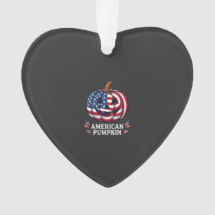 Ornamento Abóbora Americana Halloween Bandeira EUA Estrelas