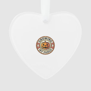 Ornamento Abóbora de Halloween Crescendo Meus Dentes Badge V