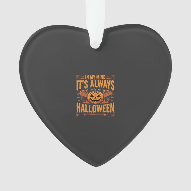 Ornamento Abóbora de Halloween sempre Morcego Vetor Design_1 (Frente)