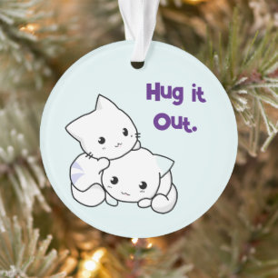 Ornamento Abraçar Gatinhos De Cartoon, Amizade De Gato
