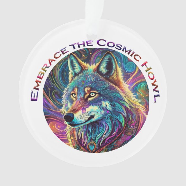 Ornamento Abrace o Lobo de Howl Cósmico (Frente)