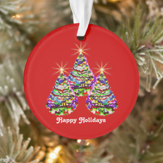 Ornamento Abstrato de de Natal com Design em Vermelho