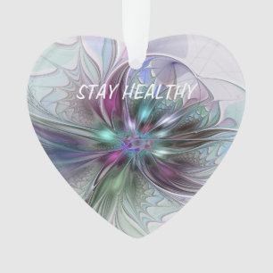 Ornamento Abstrato de Fantasia Colorida Flor Fractal Moderno