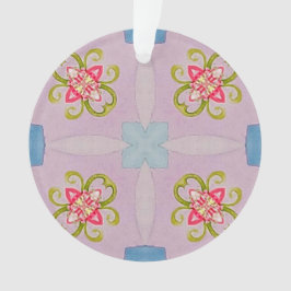 Ornamento Abstrato Floral Cross Acrylic Ornament