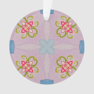 Ornamento Abstrato Floral Cross Acrylic Ornament