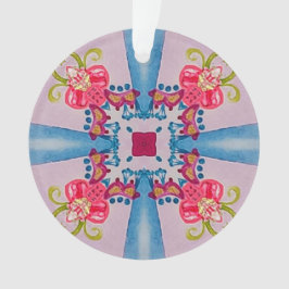 Ornamento Abstrato Floral Cross Acrylic Ornament