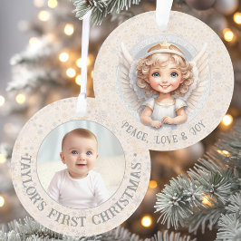 Ornamento Acrilato de Foto do Nome do Anjo de Natal
