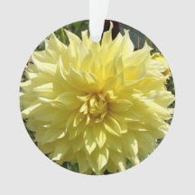 Ornamento acrílico com dália amarela