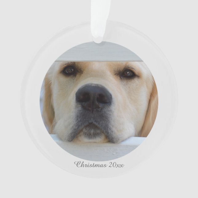 Ornamento acrílico da foto do Natal (Frente)