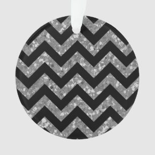 Ornamento acrílico da Glitter Chevron
