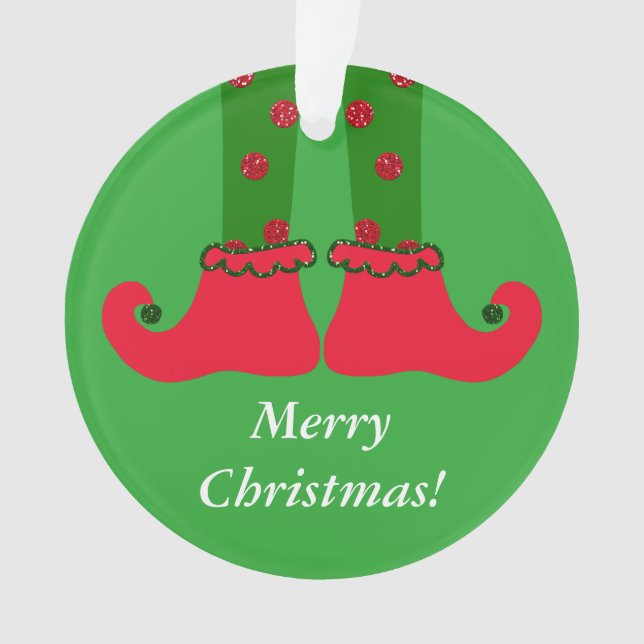 Ornamento acrílico das pernas do Elf de Natal (Frente)