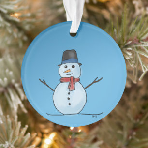 Ornamento acrílico de boneco de neve