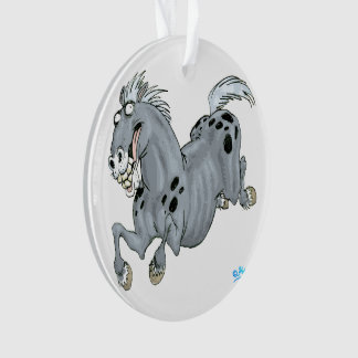 Ornamento Acrílico de Cavalo de Cartoon Louco