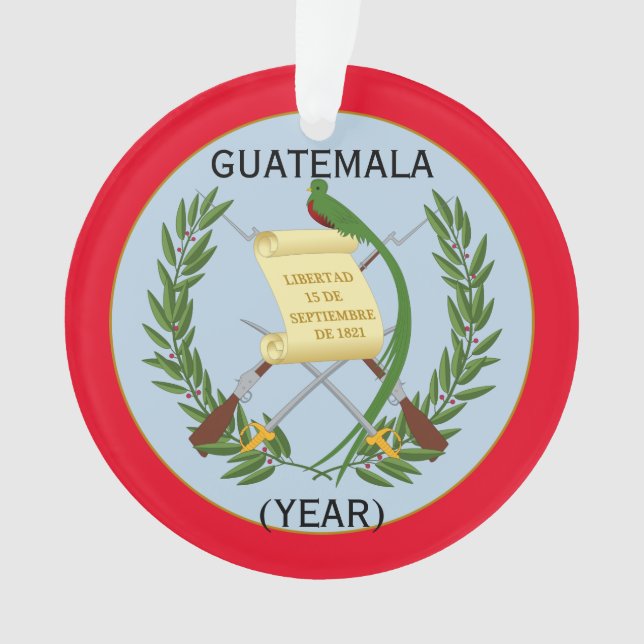 Ornamento acrílico de férias da Guatemala (Frente)