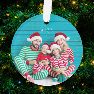 Ornamento Acrílico de Foto Feliz Natal
