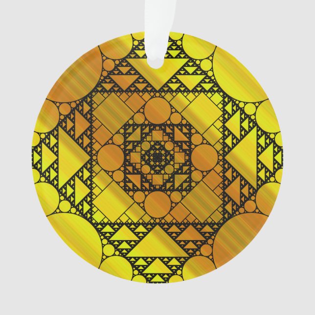 Ornamento acrílico de geometria frontal (Frente)