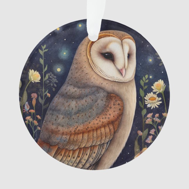 Ornamento acrílico de Midnight Owl (Frente)