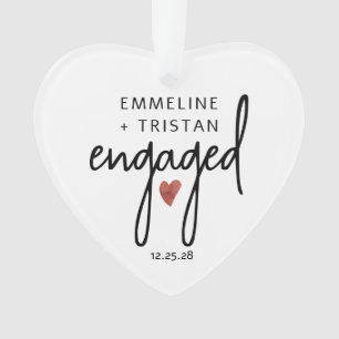 Ornamento acrílico de Noivado personalizado