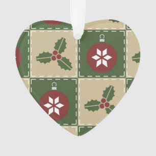 Ornamento Acrílico de Quilt de Natal