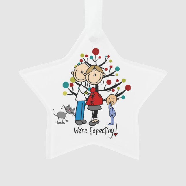 Ornamento acrílico de Toddler Boy do Casal Esperad (Frente)