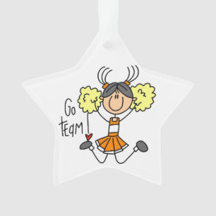Ornamento acrílico do Cheerleader da Equipe Orange