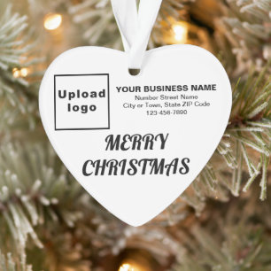 Ornamento acrílico do coração branco de Natal de B