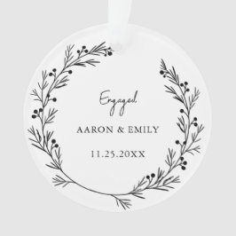 Ornamento acrílico do primeiro Casal engajado no N