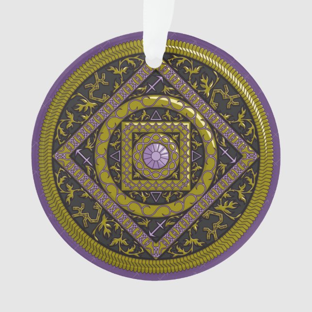 Ornamento Acrílico Mandala de Sagitário (Frente)