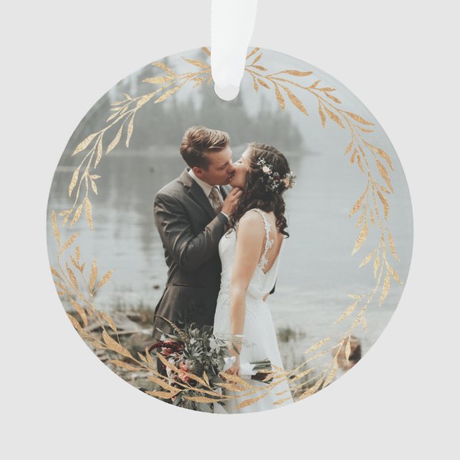 Ornamento Acrílico Nossas Primeiras Ornações de Natal Dourad (Frente)