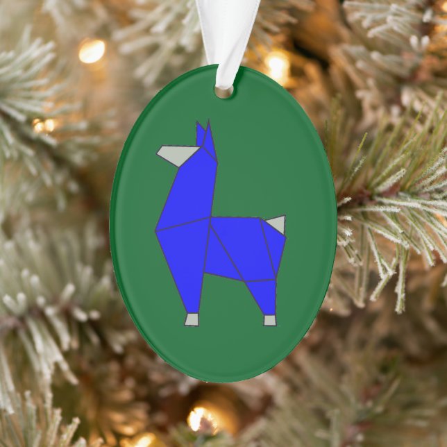Ornamento acrílico Origami Llama (Árvore)